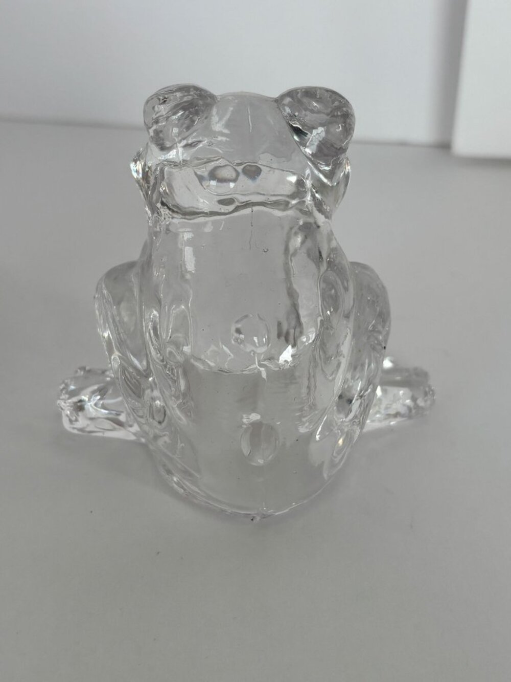 Clear Glass Frog Figurine Paperweight Desk Home Decor Animal Statue Art 3 Inch - Picture 3 of 7
